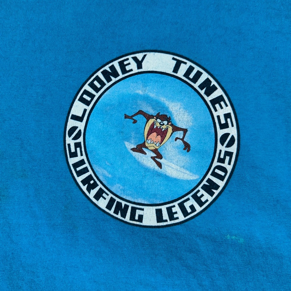 1994 Single Stich Tee Looney Tunes Surfing Legend Taz Warner Bros M Vintage Surf - Picture 2 of 7